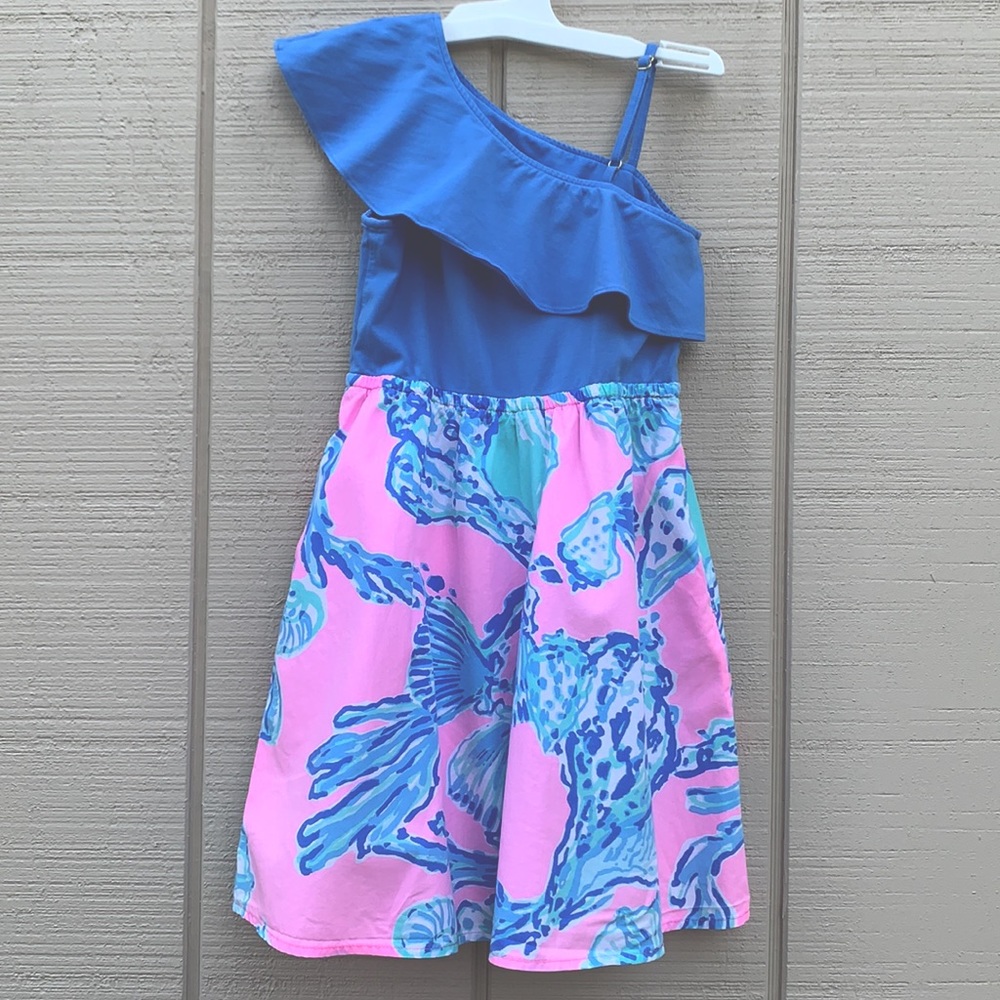 Lilly Pulitzer Girls Runa size 6-7 One Shoulder Dress